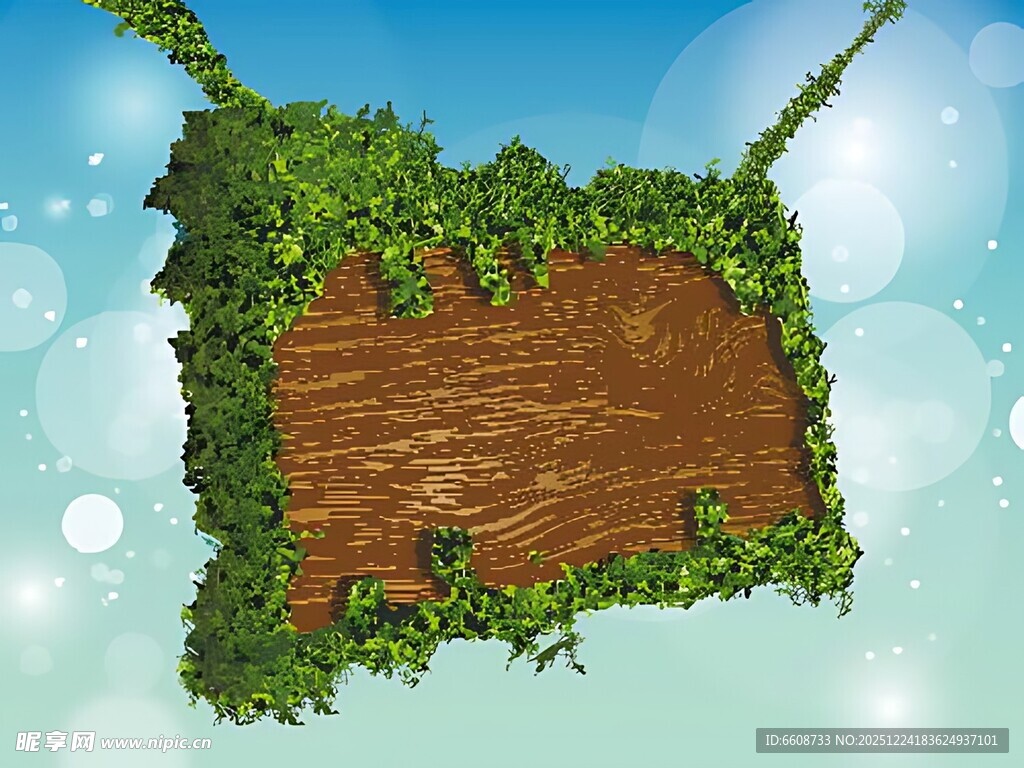 藤蔓环绕的木质标牌