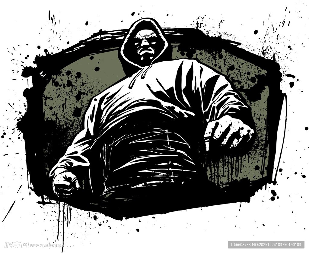 神秘兜帽人插画