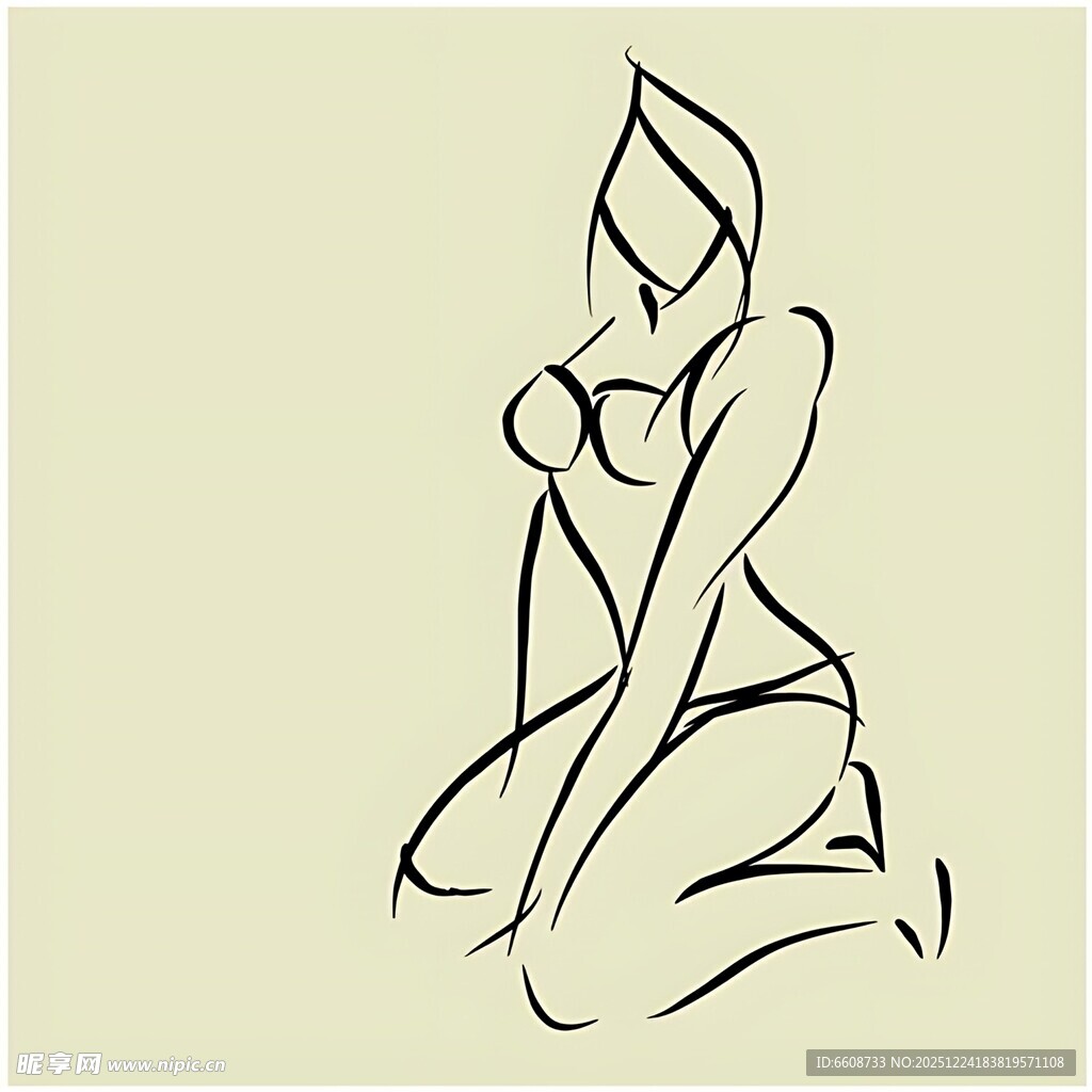 简约线条勾勒的女性身姿