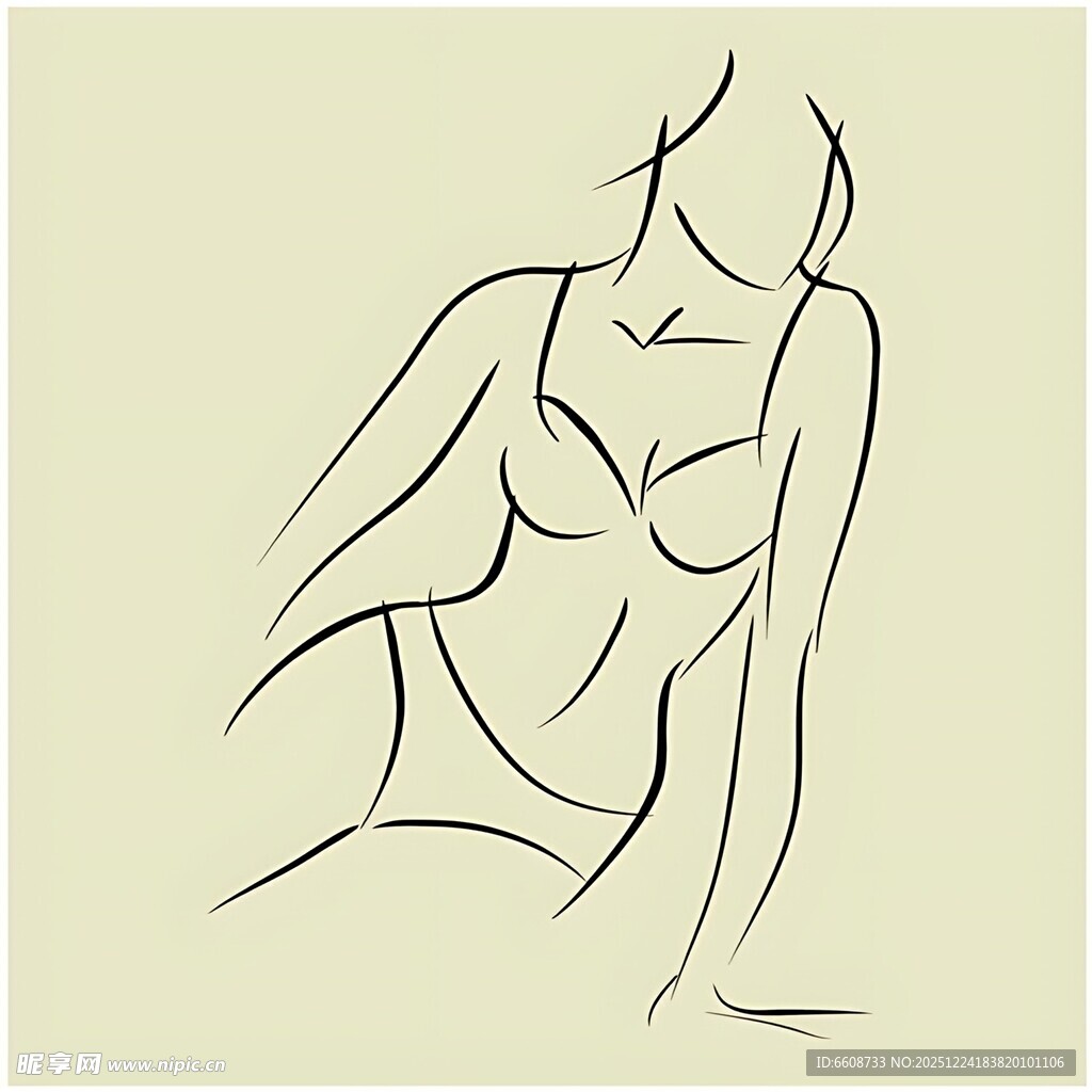 简约线条勾勒的女性身姿