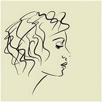 线条勾勒的女性侧颜