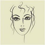 简约线条勾勒的女性脸庞