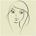 简约线条勾勒的女性头像