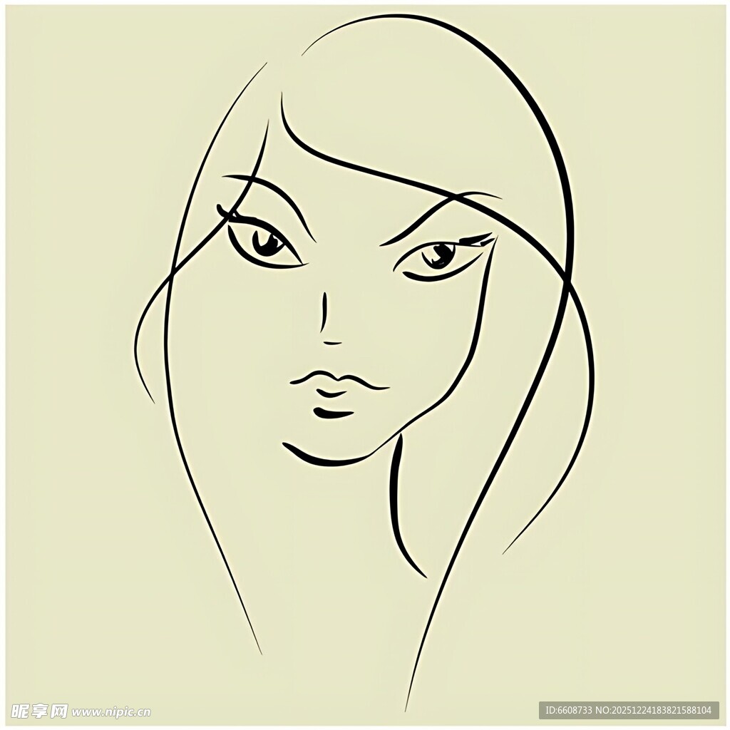 简约线条勾勒的女性头像