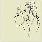 线条勾勒的优雅女性侧影