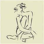 简约线条勾勒的人物坐姿