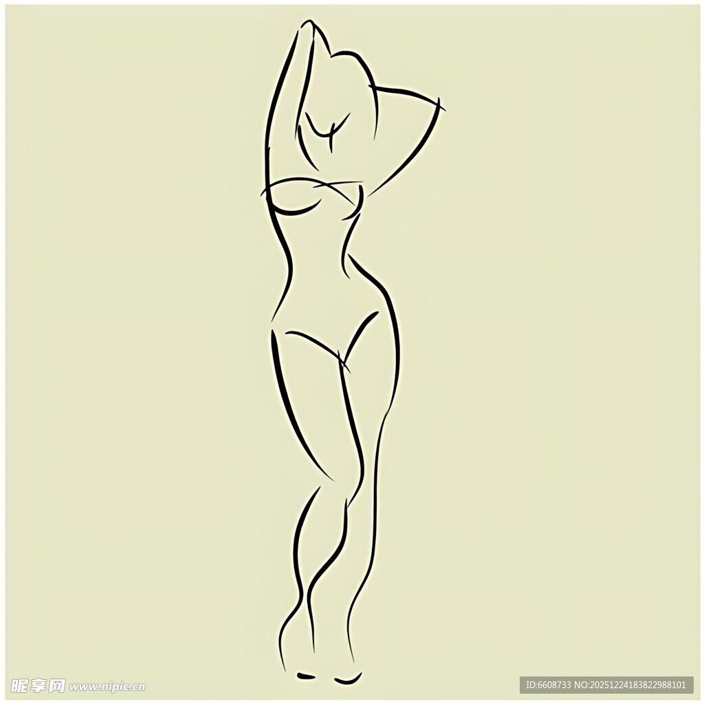 简约线条勾勒的曼妙身姿