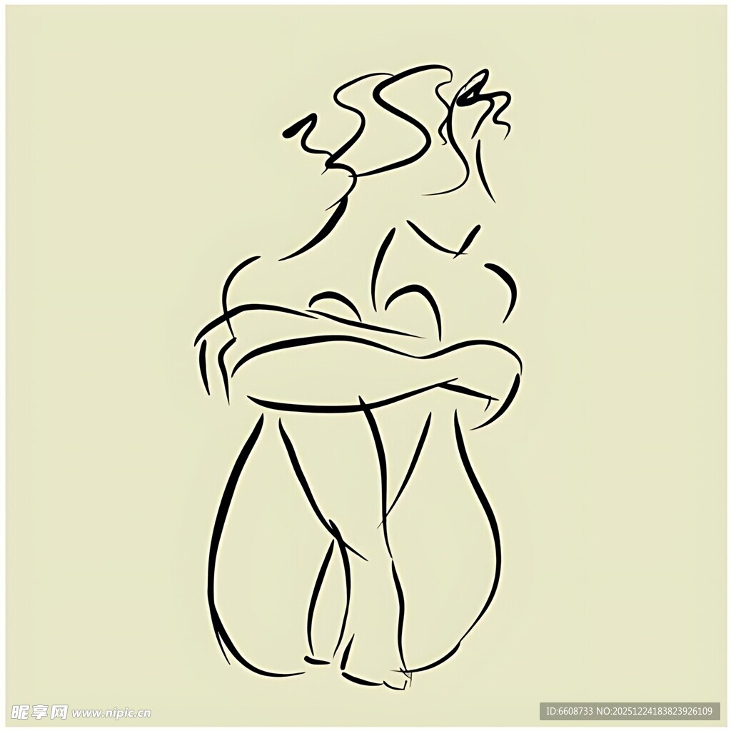 简约线条勾勒的女性身姿