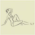 线条勾勒的优雅女性身姿