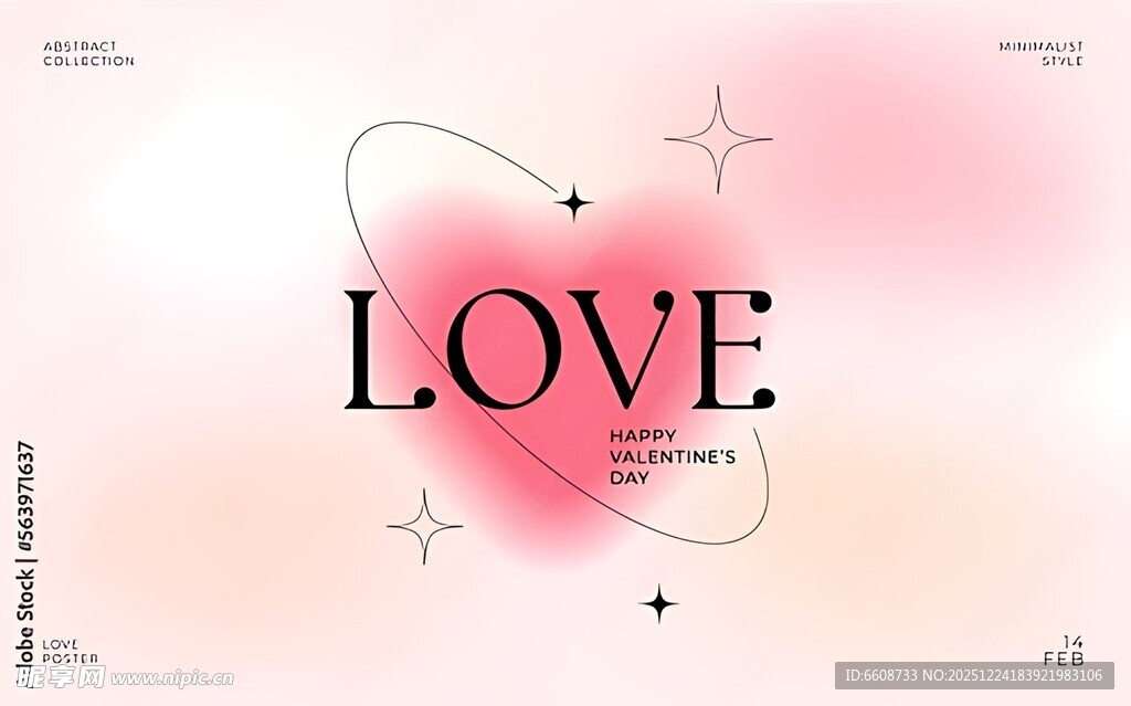 浪漫粉色系LOVE主题背景