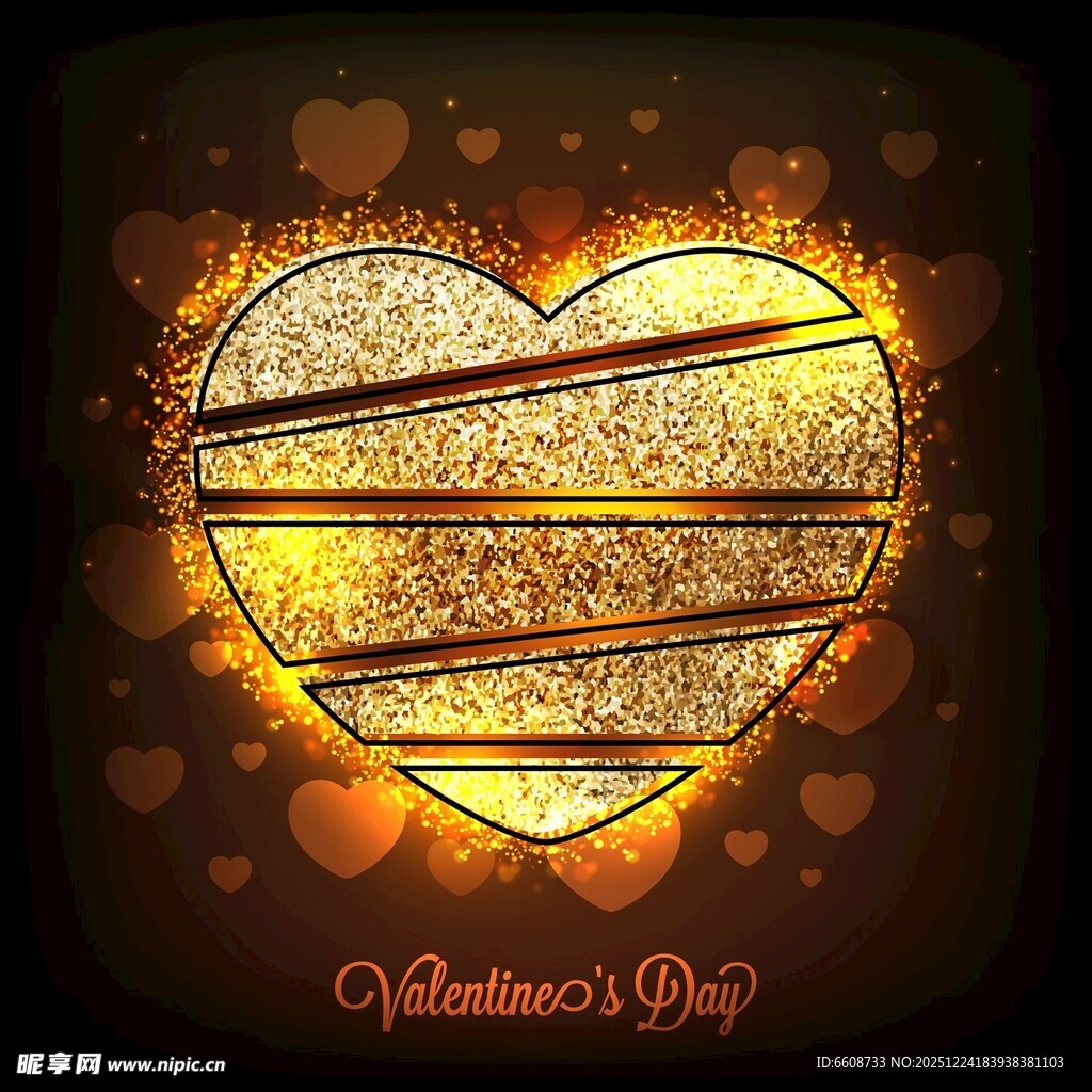 情人节闪耀心形图案