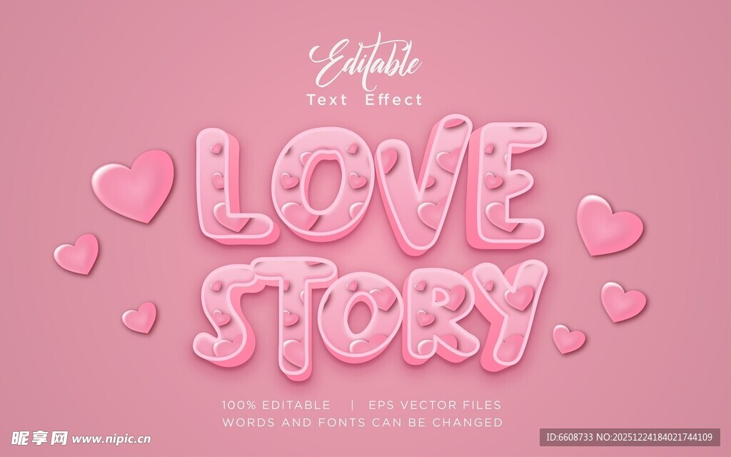 粉色浪漫爱情故事主题图
