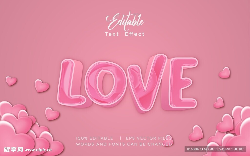 粉色浪漫爱心LOVE背景图
