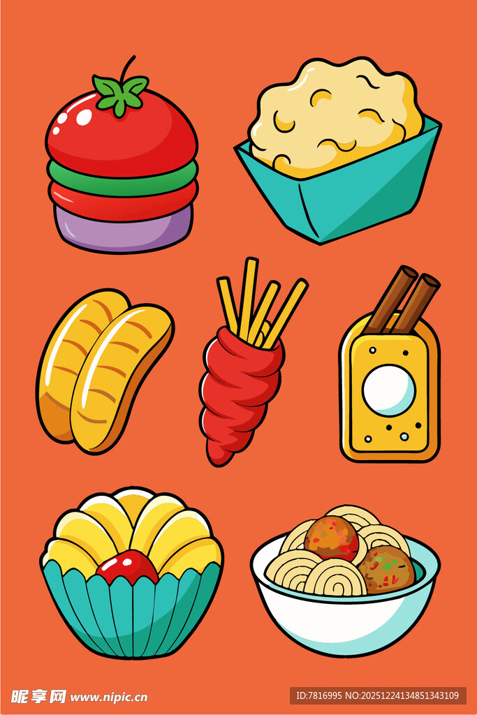 多样美味小吃集合