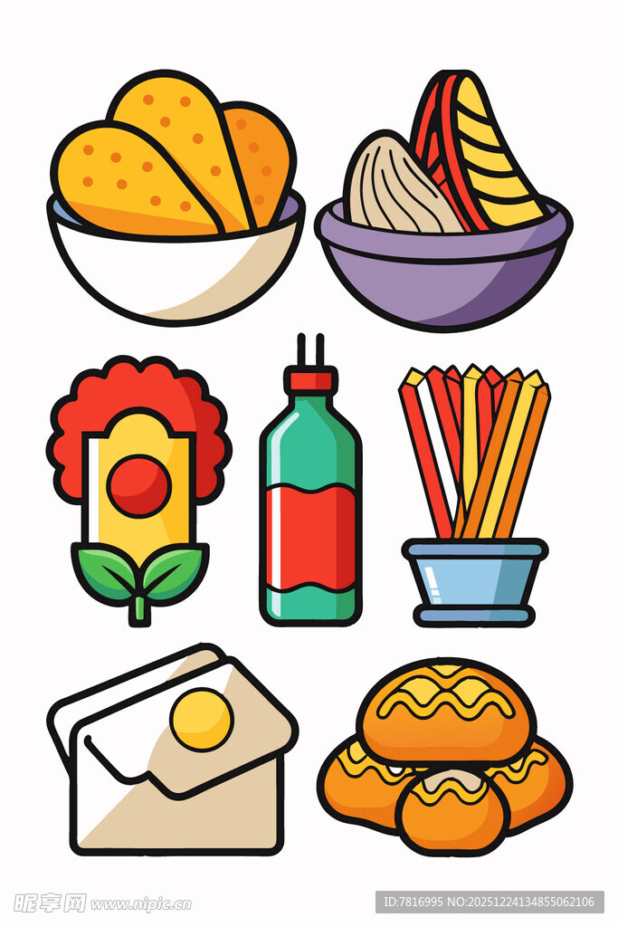 多样美食插画集合