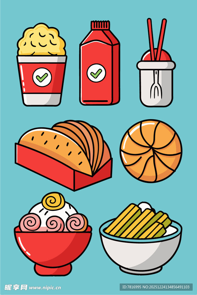 多样美食图标集合