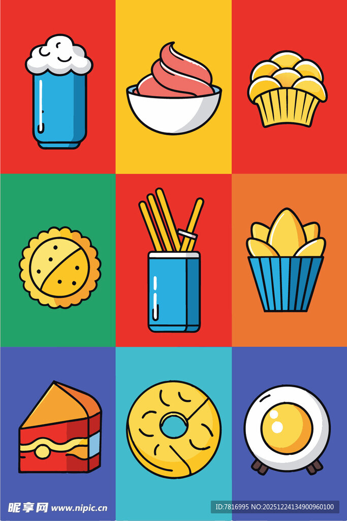 多彩美食图案集合
