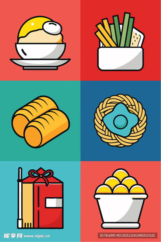 多样美食图标展示