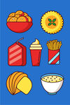 多彩美味快餐食品集合