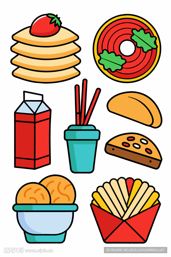 多样美食图标集合