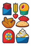 多彩烘焙美食图标集