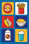 多彩快餐食品图标集合