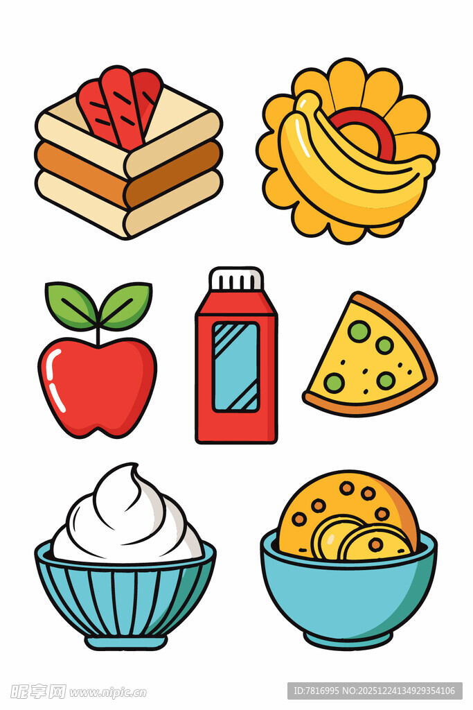 多样美食图标集合