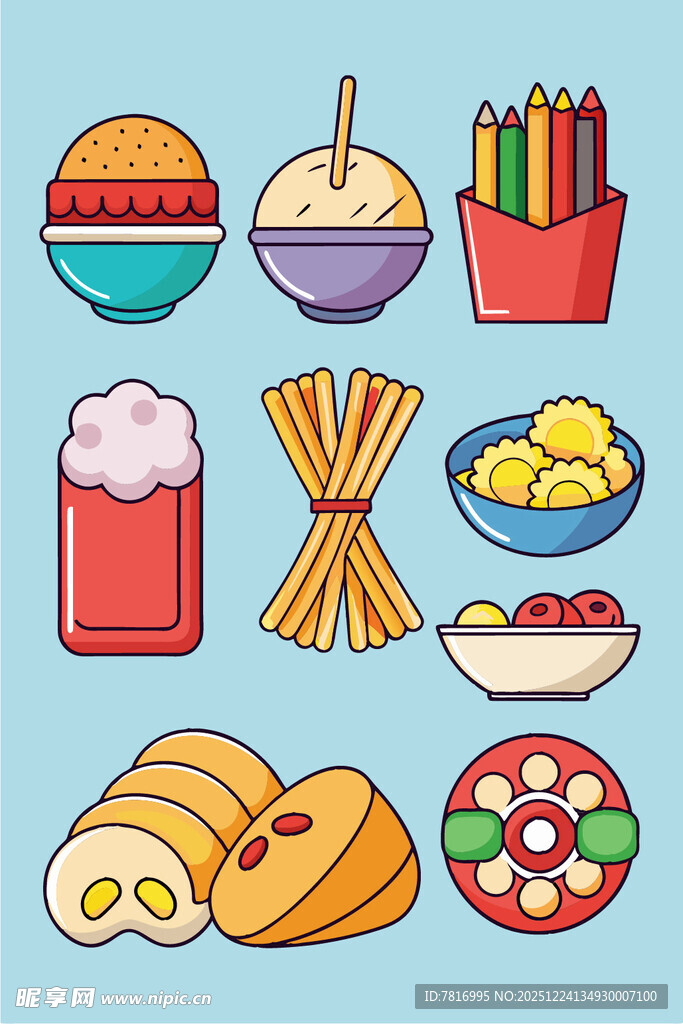 多样美味小吃与饮品集合