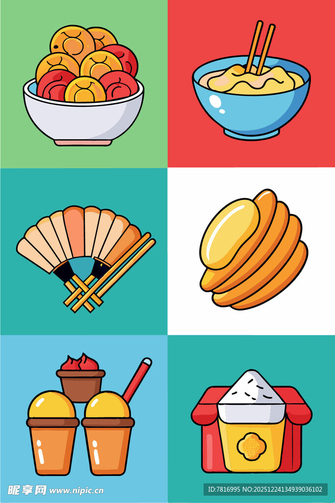 多样中式美食与传统物件