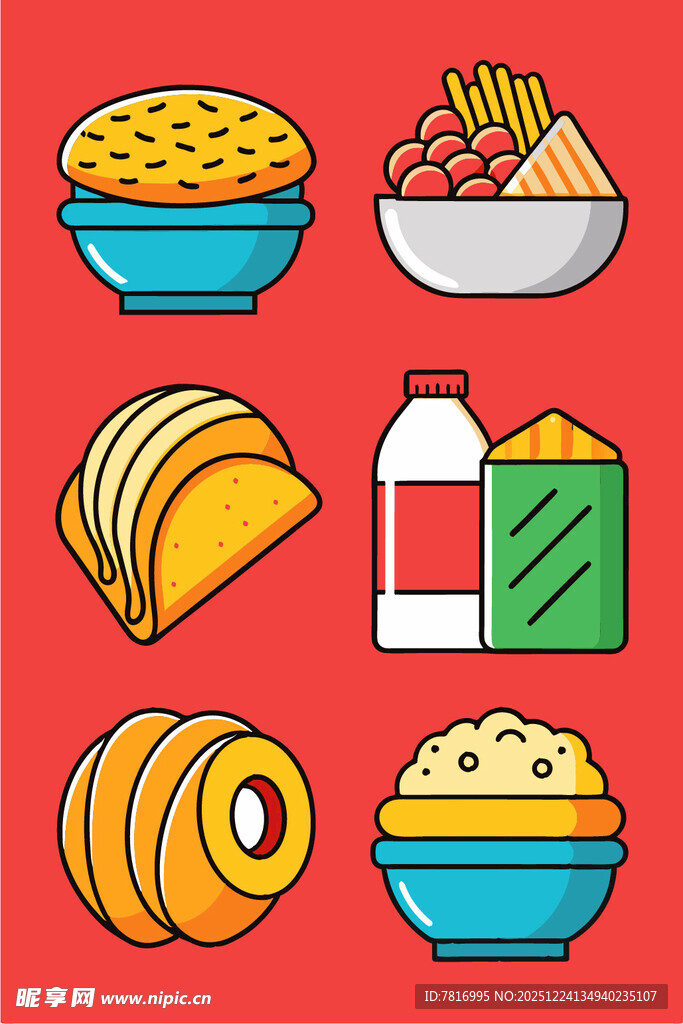 多彩食品与饮料图标集
