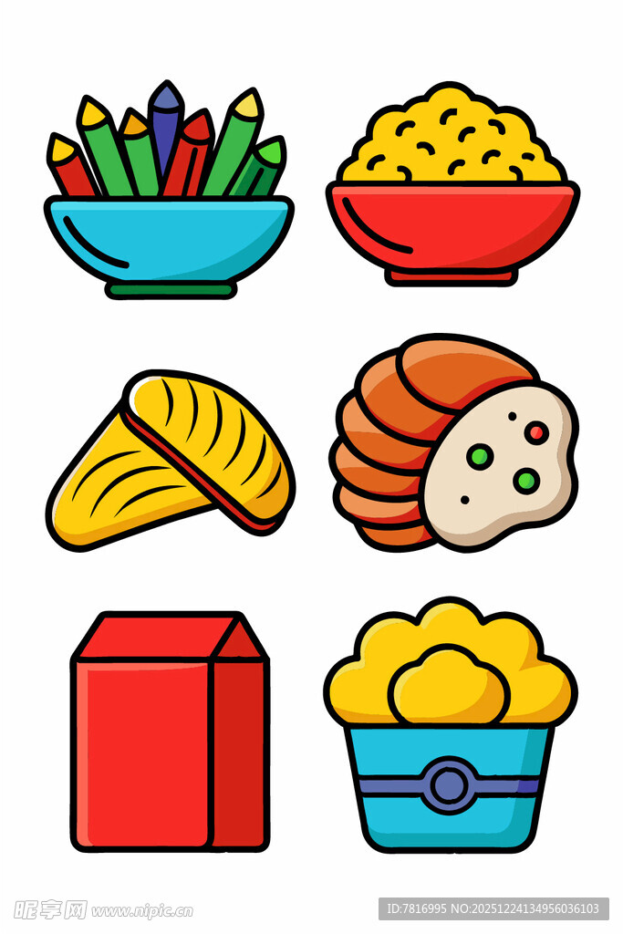 多样美食图标集合