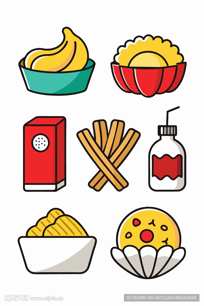多样美食图标集合