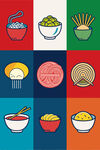 多彩面食图标集合