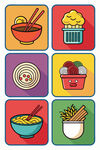 多彩美食图标集