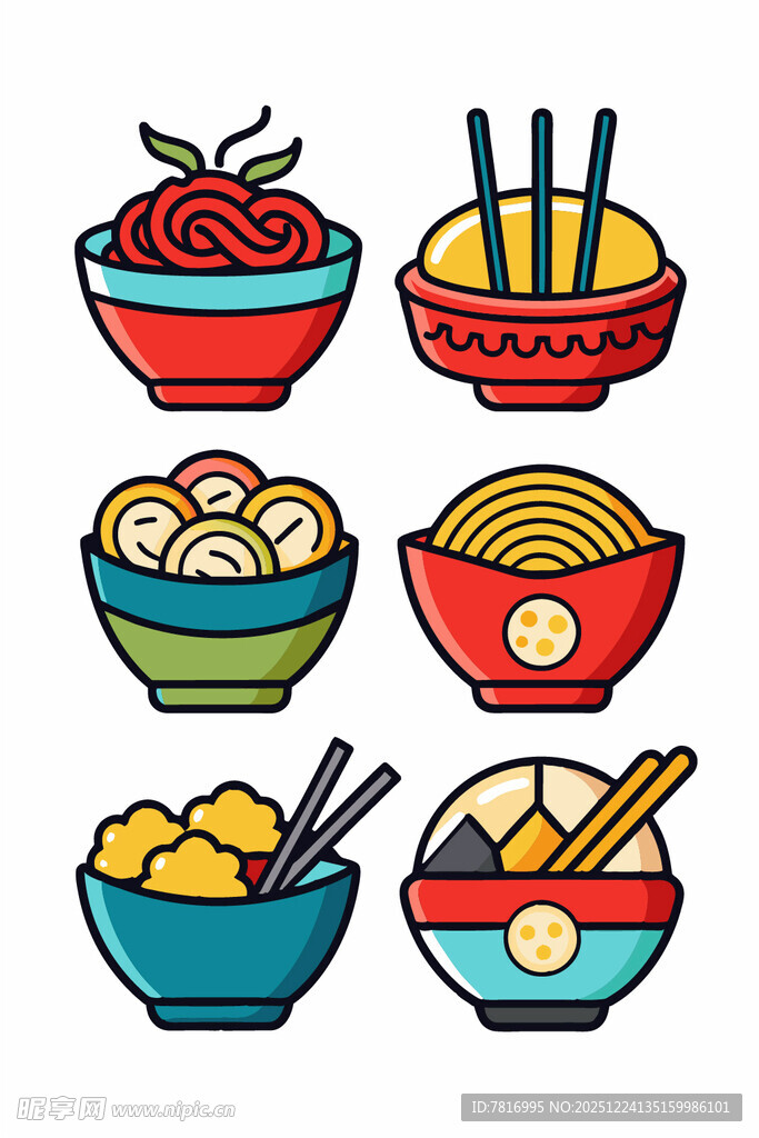 多彩中式面食与小吃集合