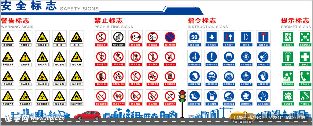 各类安全警示标识展示