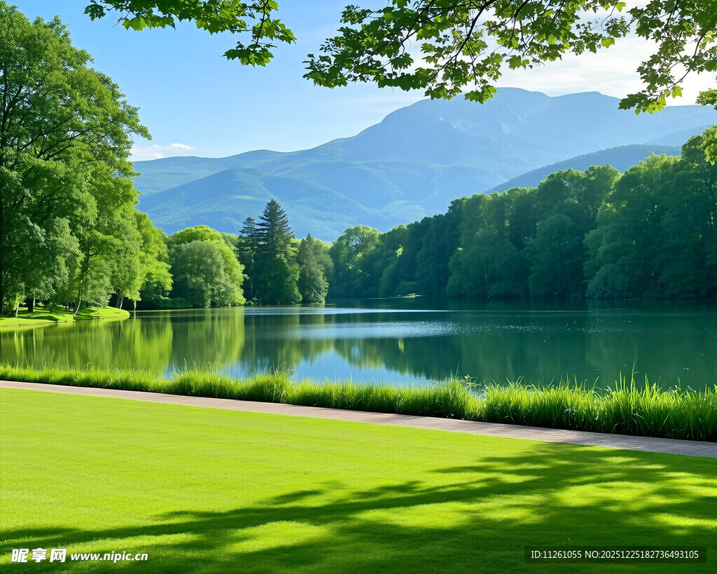 风景图青山环绕美景