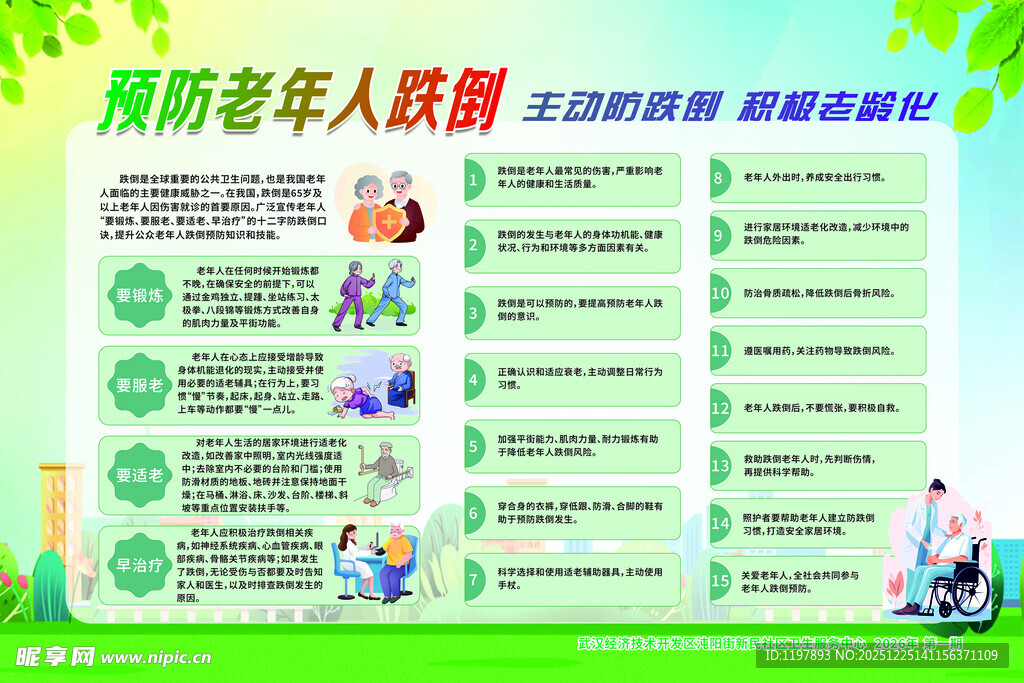 预防老年人跌倒宣传海报