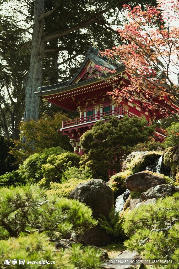日式庭院中的古韵景致