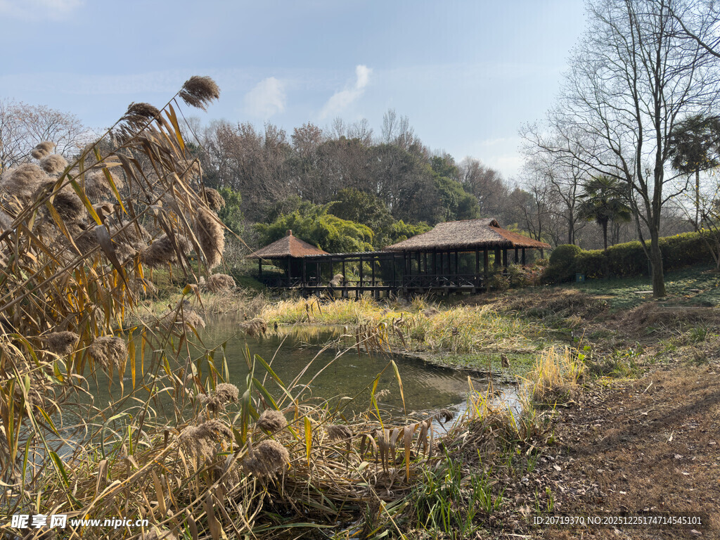 乡村田野间的古朴小屋