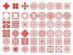 中式传统红色花纹图案集