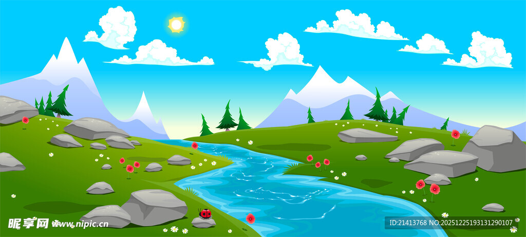 美丽的户外山水风景画面