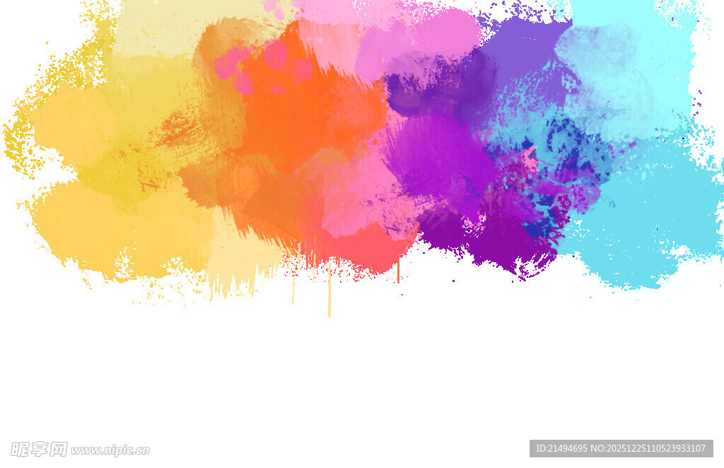 多彩水彩笔触背景图