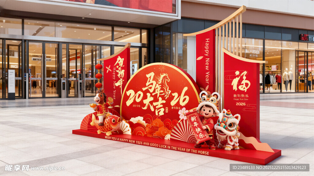 元旦春节新年美陈舞台装饰