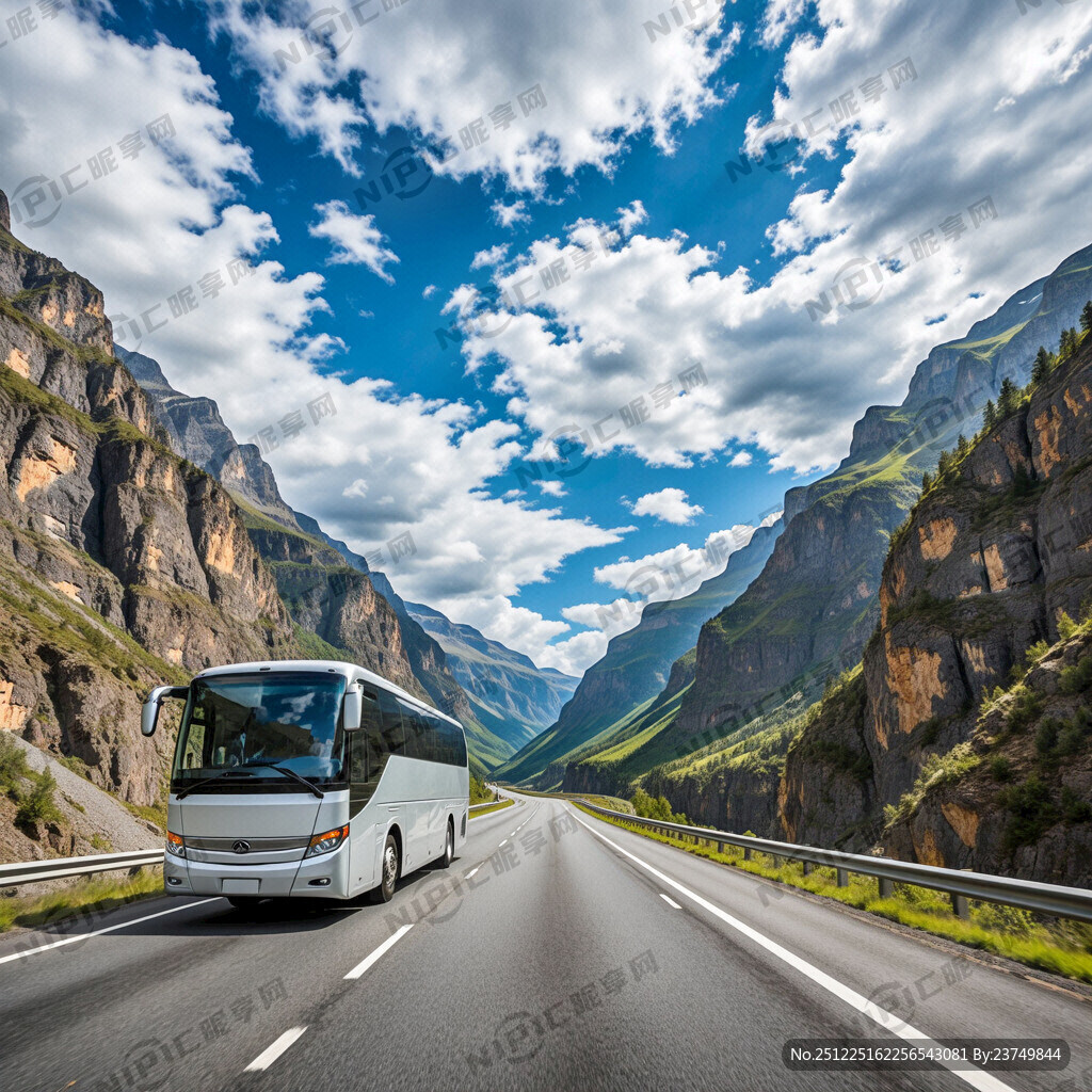 大巴 天空 峡谷 柏油路