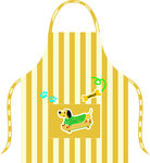 条纹小狗图案可爱围裙