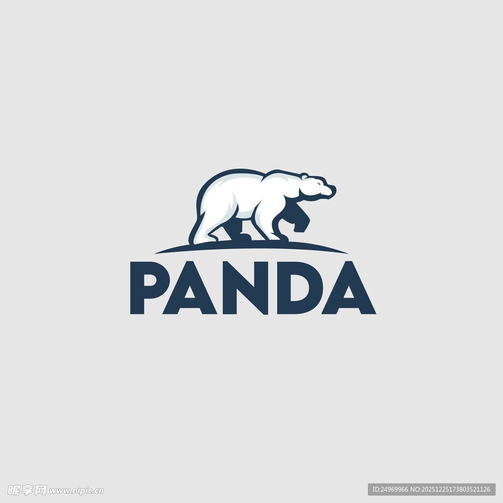 熊猫主题简约标志设计