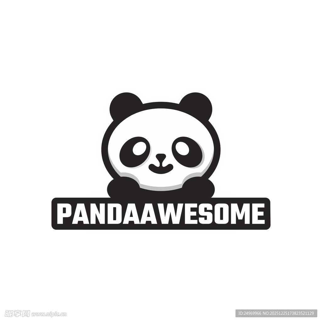 可爱熊猫标志