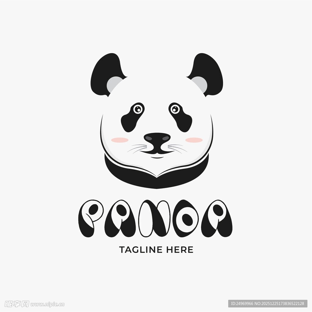可爱熊猫标志设计