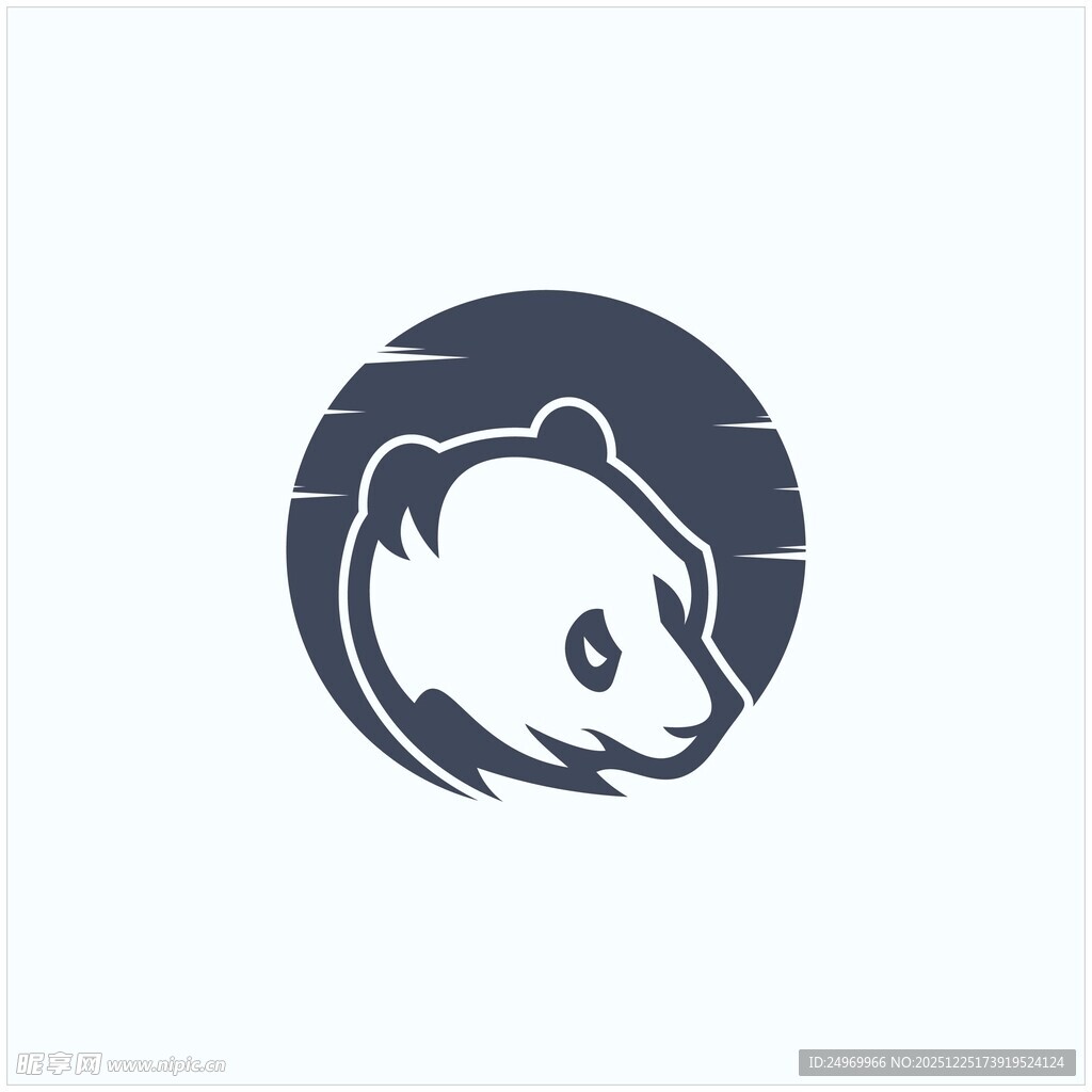 熊猫头像简约标志设计
